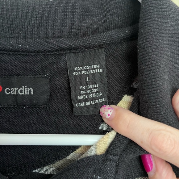 Pierre Cardin Men's Striped Black, Tan and Gray Shirt - Picture 5 of 6